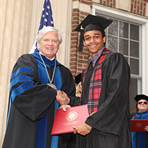 A student graduating. Links to Gifts of Cash, Checks, and Credit Cards